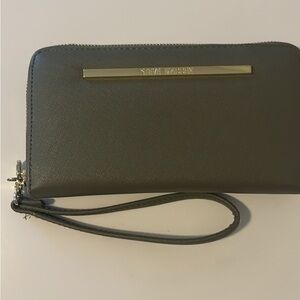 Steve Madden Charcoal Wristlet with Gold Accent